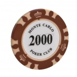 5 stuk Professionele Upscale Klei Casino Texas Poker Chips 14G waarde 2000